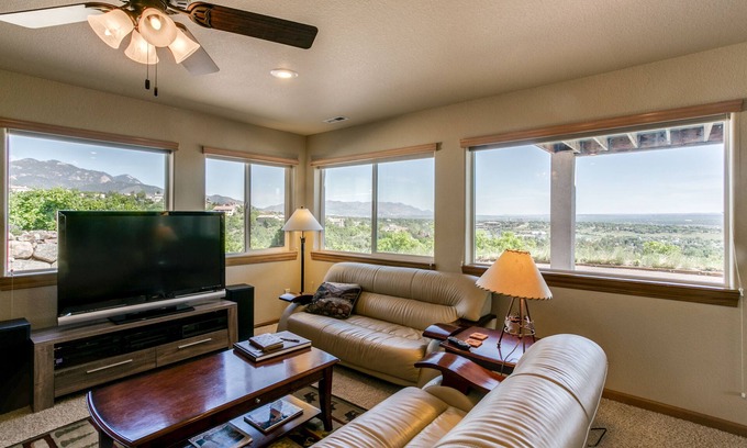 Southwest Colorado Springs Apartment | Penthouse views from every window.overlooking entire city and mountain ranges