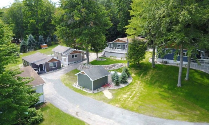 Ludington Cottage | PINE - Grace Landing Cottages With Stunning Sunsets Over Hamlin Lake.