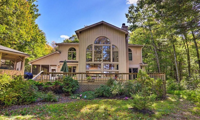 Locust Lake Village House | Pocono Lake Paradise with Private Beach and Dock!