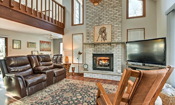 Bushkill House | Poconos Vacation Rental with Pool Access and Hot Tub!