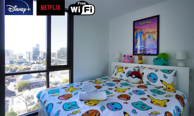 Adelaide Central Business District Apartment | Pokémon Theme Luxury 2BR Apartment with King Beds & Stunning Views