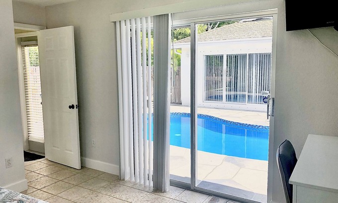 Hunt Club House | Pool Cabana & Clothing Optional Pool & Courtyard in quiet Country Neighborhood.