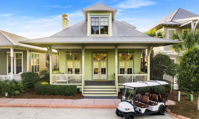 Dune Allen Beach House | Pool Heated winter and spring! Pet-Friendly 6 seat Golf Cart, Infinity pool!