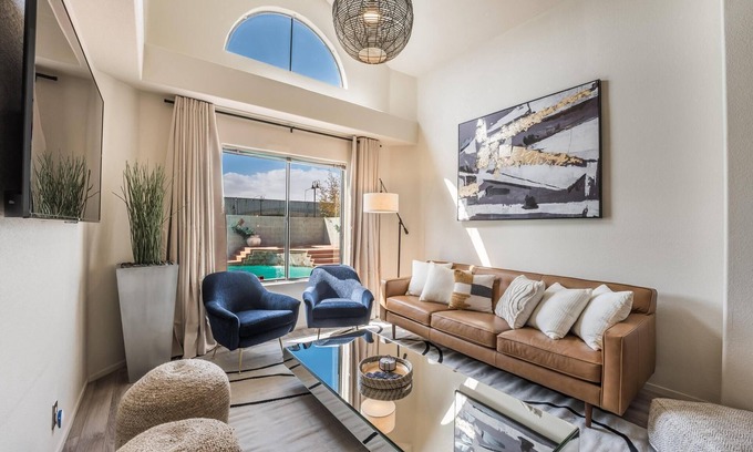 Summerlin House | Pool House with Backyard Oasis