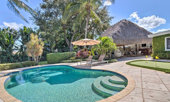Florida North Atlantic Coast House | Poolside Paradise w/Tropical Hut in Palm Beach