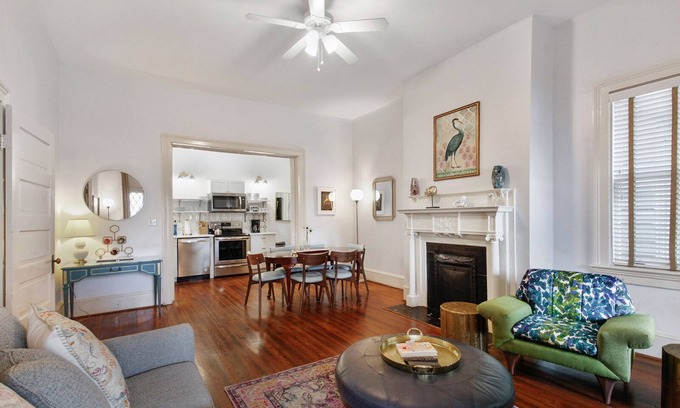 Historic Downtown Savannah Apartment | Porch Lovers Dream: 2 King Beds, Free Easy Parking