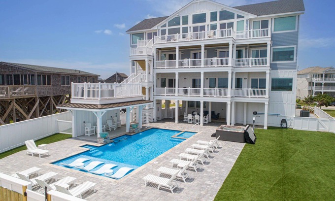Hatteras House | Premier Oceanfront Estate w/Pool, Hot Tubs, Elevator, Theater, and Much More