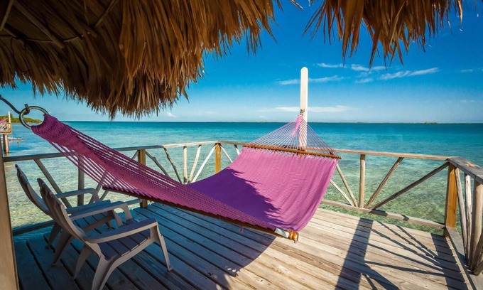 Thatch Caye Resort | Premier Overwater Bungalow w/Air-Conditioning, Patio, & Stunning Ocean Views