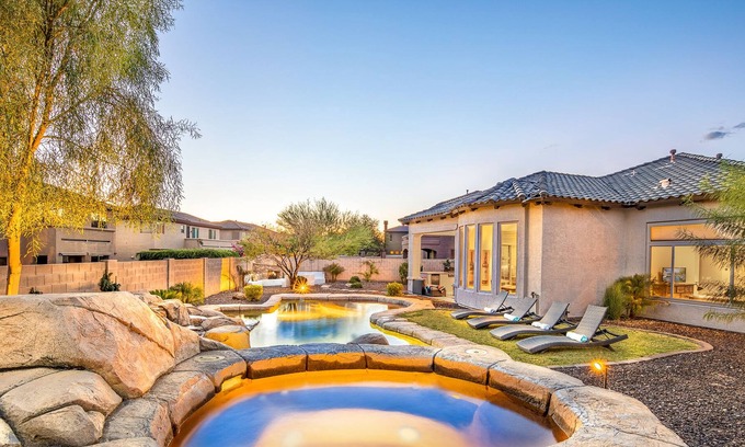Sonoran Foothills House | Prime Location, 3 Primary Suites, Heated Pool & Spa, Fun Game Room, BBQ, More!