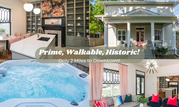 Historic Waverly House | Prime Walkable Location Spacious Home w Hot Tub