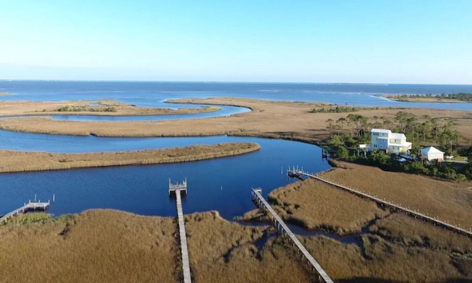 Carrabelle House | Private and Peaceful Bayou Retreat Waterfront!