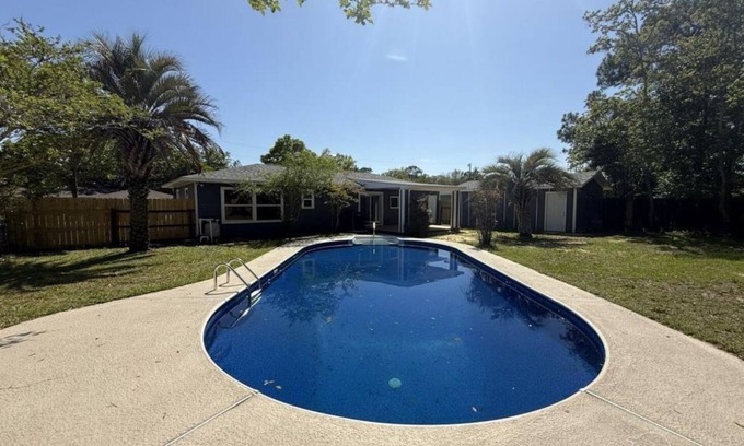West Pensacola House | Private bed + bath in this Spacious Outdoor Pool Home