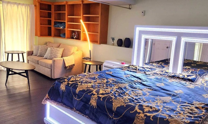 Worcester Bed & Breakfast | Private cozy room with private bathroom, kitchenette, French doors to the patio.