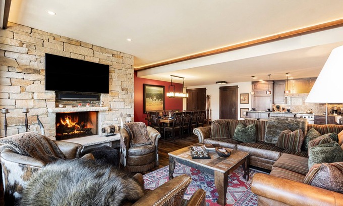 Empire Pass Condo | Private Deck, Cozy Mountain Views, Warm Fireplace & Slope Access