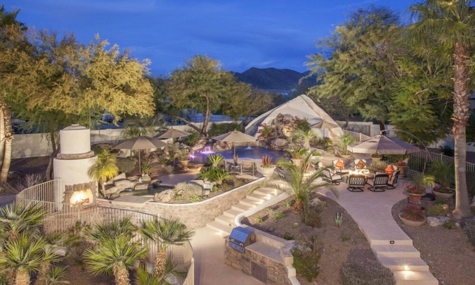 Montagna Vistas House | Private Desert Oasis – Resort Pool, Waterslide, Spa, Fire Pit & Lounge