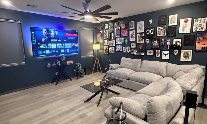 Las Vegas House | Private King Bedroom Downstairs