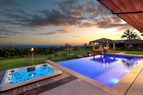 Poipu Villa | Private Luxury 6-bedroom Villa in Kukuiula, Panoramic Ocean View, Heated infinity pool, SPA, Sleep up to 22