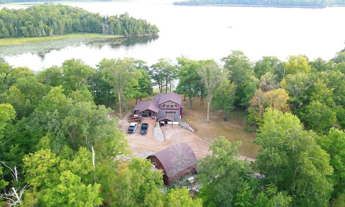 Longville Cabin | Private Newly Built Woman Lake Cabin with Detached Barn Style Bunk House
