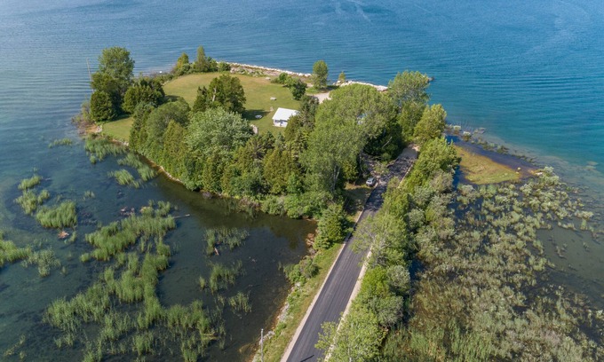 Baileys Harbor House | Private Peninsula, Peaceful Location with Shoreline and Boat Slip