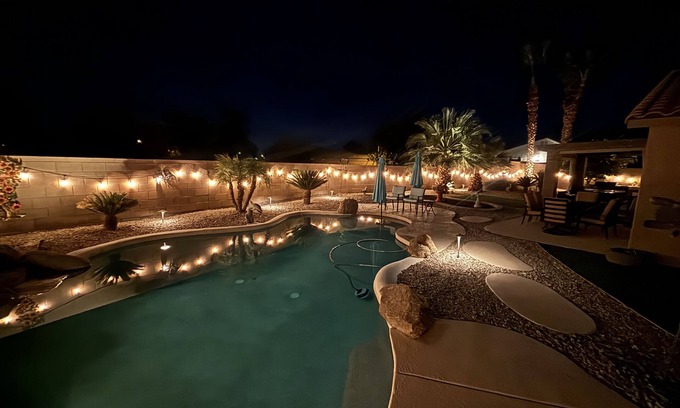 San Tan Heights House | Private Pool & Backyard, Fully Furnished 3-bed/2bath in San Tan Valley!