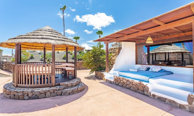 Haria Villa | Private/Spacious Eco Luxury Villa set in tropical gardens Pool, Park, 300mt to Beach