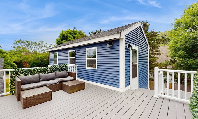 Oak Bluffs Apartment | Private suite with roof deck, near golf, bus stop, shops, and trails