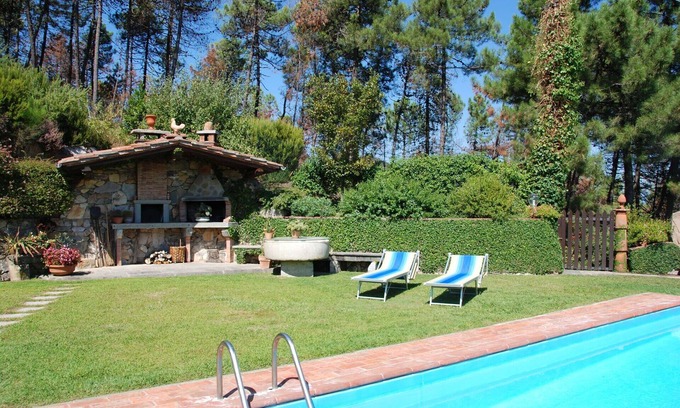 SantʼAndrea di Compito Villa | Private Villa with private pool, A/C, WIFI, TV, terrace, panoramic view, parking, close to Lucca