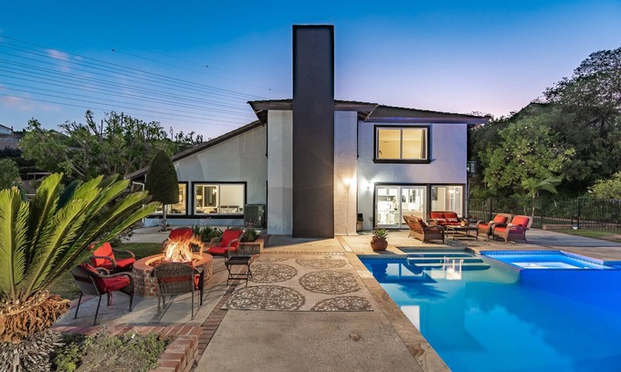 Hacienda Heights House | Private Villa with Hill and City Views, Heated Pool and Spa, Outdoor Fire Pit
