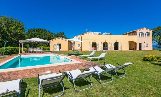 Cecina Valley Villa | Private Villa with A/C, private pool, WIFI, TV, patio, pets allowed, panoramic view, parking