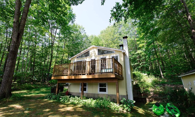 Poland Cottage | Private Waterfront Cottage in Cove with Floating Dock & a 2024 King Bed