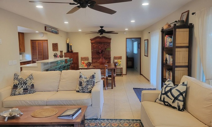 Kamuela House | Puako Pau Hana, A Restful, Private Retreat located steps from the water!