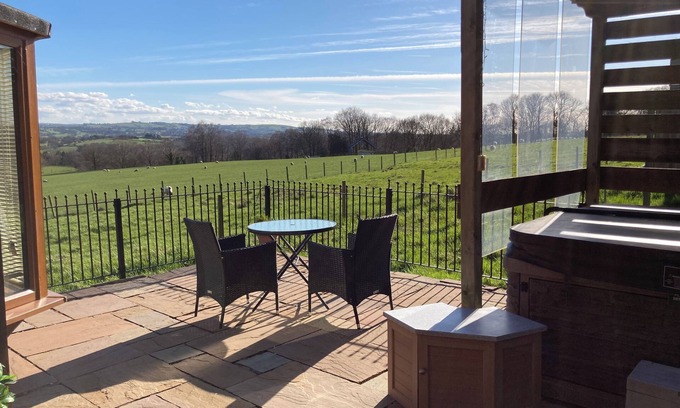 Hurst Green Cabin | Quakerfield Lodge, with private hot tub nFabulous views