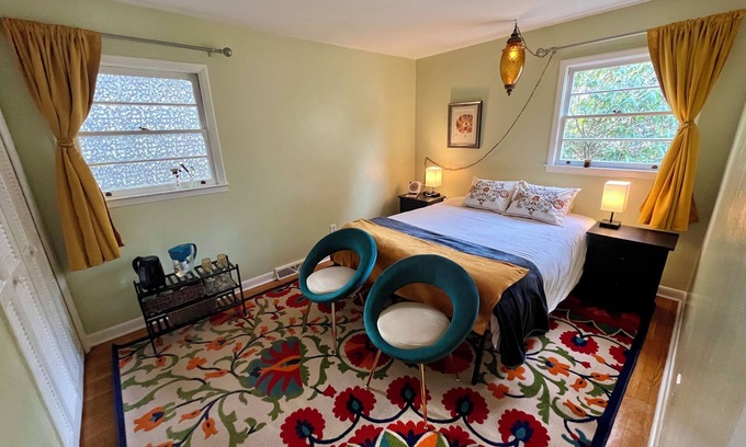 Asheville House | Quiet bungalow in west Asheville with hot tub, fitness room, and a wood stove.