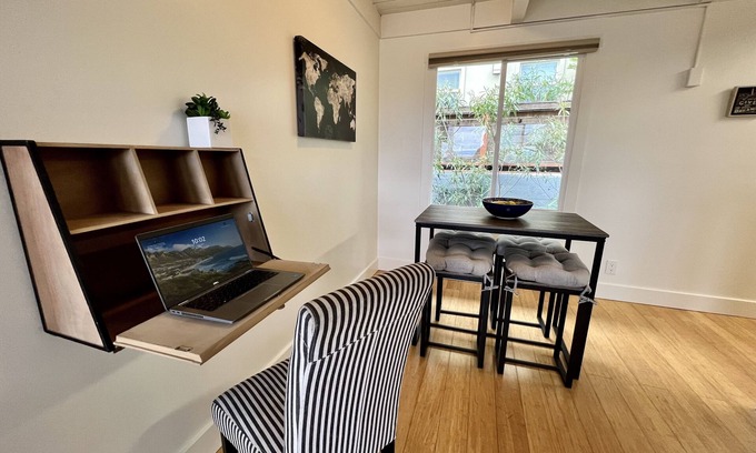 Belmont Apartment | Quiet Garden Escape with Sunset View Walkable to Train, Shops, Belmont Apt. 1/1