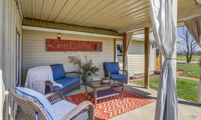 New Haven Huron County Cabin | Quiet Shiloh Retreat w/Spacious Yard & Fireplace!