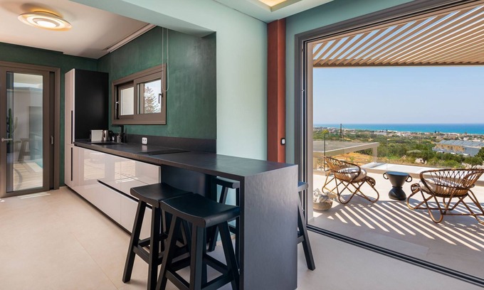 Old Hersonissos Villa | R 1316 Delight - 2 Bedrooms Sea View Villa with Private Pool