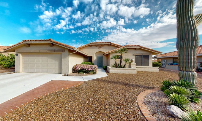 Rancho Vistoso House | Radiant desert stay with pool and tennis access - mountain views, dogs ok