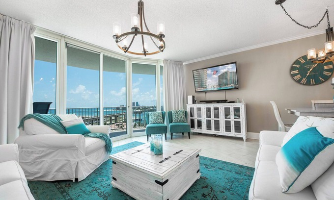 Orange Beach East Condo | Recently Renovated Beach Condo with Remarkable Waterfront Views! Complimentary Boat Slip!