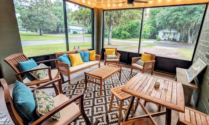 Darien House | Relax in Style: 3BR Home w/Screened Patio, Walk to Downtown, Boat Parking Here!