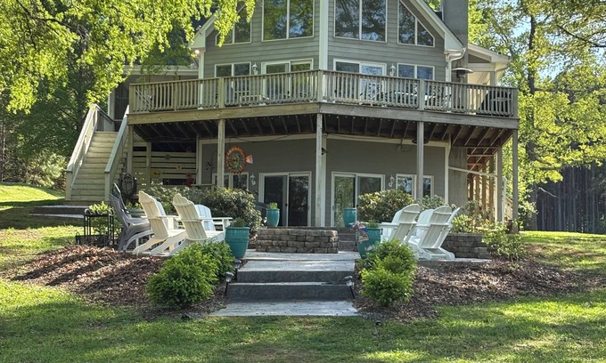 Wise House | Relaxing Lakefront A-Frame with Hot tub and Firepit on Lake Gaston!