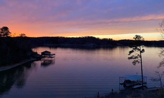 Cook Springs House | Relaxing Lakefront Retreat spectacular views w/ boat dock and hot tub