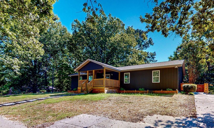 Lexington House | Renovated home with covered deck, fireplace, & all-new interior
