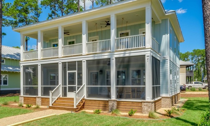 Carrabelle House | Resort-style pool, private beach, water view!