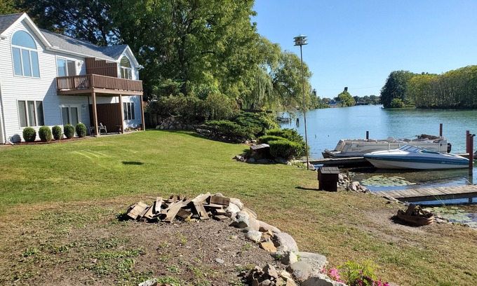 Port Huron Condo | River Front, Two story duplex with boat dock