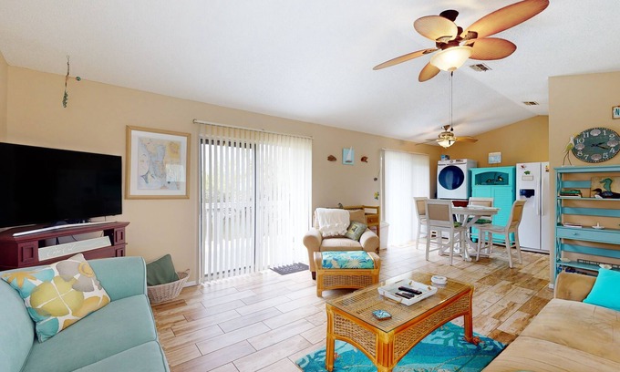 El Jobean House | River view home with pool, game tables, playground, scenic balcony, & W/D