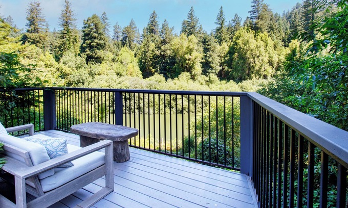 Northwood House | Riverfront 3 Bed 2 1/2 Bath, Woodstove, HOT TUB, Private Beach, Kayaks+ Pets OK