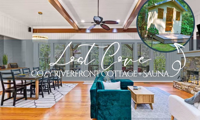 Sapphire House | Riverfront Cabin, Sauna, 3BD, Private Trail Access
