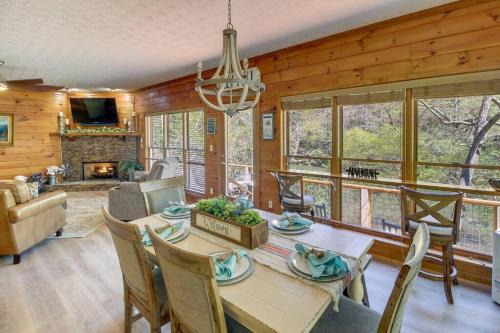 East Ellijay House | Riverfront Home w Gameroom & Screened Porch