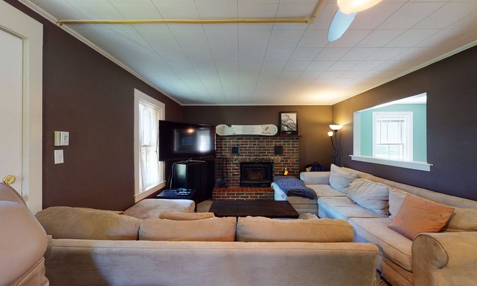 Montgomery Center House | Riverfront house walking distance to town with fireplace and w/d - dogs welcome