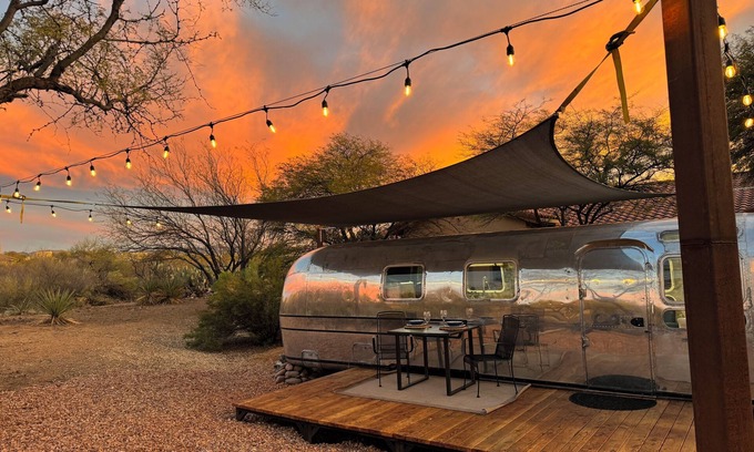 New Tucson House | Rocketship Airstream, a lovingly restore 31-foot 1973 Aistream Sovereign.